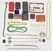 A quantity of costume jewellery, beaded necklaces, faux pearl necklaces etc (1 box)