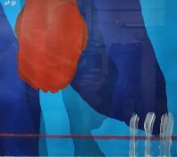 Dani(?) Watercolour heightened in white  Abstract scene, indistinctly signed and dated 01 lower