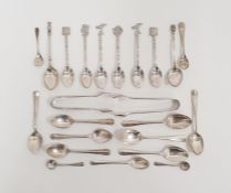 Small collection of silver teaspoons, coffee spoons, salt spoons, etc, approx. 6ozt (1 box)