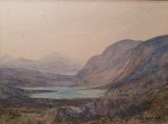 P R Hogarth Watercolour Landscape, signed lower right and assorted prints
