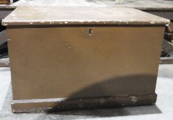 Brown painted pine chest