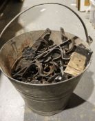 Quantity of cast iron, curtain pole brackets and rings