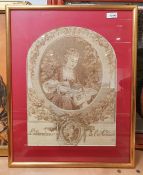 20th century embroidery featuring a woman with cherub titled L'education de l'amour together with