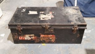 Black painted metal trunk