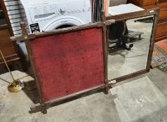 Oak framed mirror and a oak framed notice board (2)