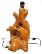 Lamp made from the tree root