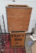 Two wooden tea chests (2)
