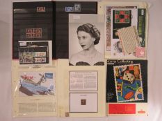 GB/Gambia: Red stockbook, 3 stockcards, and various presentational pages (16) of Queen Victoria used