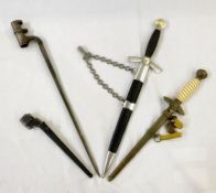 19th century socket bayonet, No4 MKII bayonet, and two reproduction daggers (4)Condition ReportSee