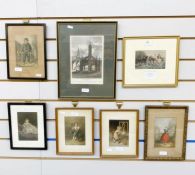 A quantity of assorted prints include 'Malmesbury to Arthur Batt', 'The Check' etc (1 box and 7