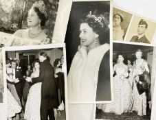 Four vintage black and white photographs of the Royal Family: a black and white photograph of