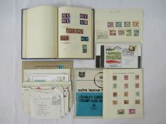 GB and British Empire/Commonwealth: Blue ‘Adelphi’ album, album pages in sleeve, covers (mostly