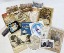 Quantity of indentures, scraps and assorted ephemera, including cookbooks such as 'Magic...in the