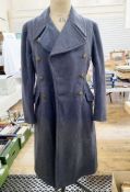 WWII Royal Air Force great coat and RAF cap with badge (2)