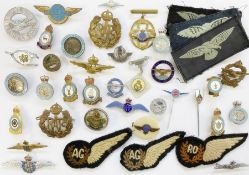 Collection of Royal Air Force and Royal Observer Corps badges. WWII German label badge (1 box)