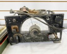 WWII R1155 Royal Air Force radio receiver with headphones. The receiver was used on Lancaster,