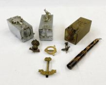 Three military West African personal ashtrays, Lagos Defence Force, R.W.A.F.F. and UBIQUE, various