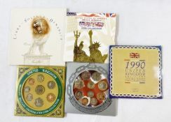 Five brilliant uncirculated sets; 1990, 2006, 1999, both United Kingdom. A combined set of United