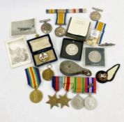 Group of (individual) war medals, base metal RAF sweetheart brooch (1 bag)Condition ReportNames to
