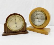 Negretti & Zambra (London) oak cased barometer, early-mid 20th century, the silvered dial numbered