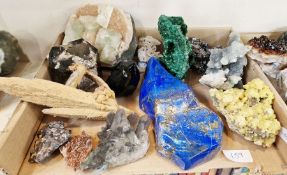 A quantity of assorted minerals, to include quartz, amethyst, cryolite, citrine, a pynite cube,