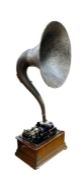 Edison Standard phonograph model D, serial number 763604 with two section horn, 96.5cm high