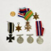 WWII group of five British medals with two reproduction medals (1 box)