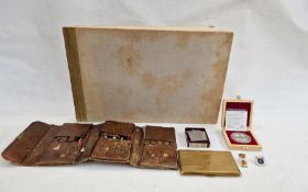 A record discography volume I, a leather-cased pedicure set, Ronson lighter with box, Kuala Lumpar