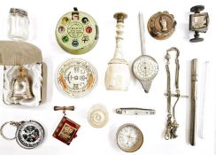 A silver toothbox with crown finial and Elizabeth II profile, boxed 'The Planet Forecaster', a