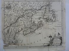 From the British Gazetteer Map of The British & French Plantations in North America -  uncoloured,