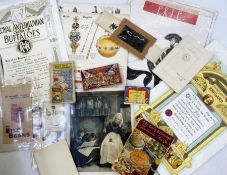 Quantity of ephemera and invoices, to include a comic movies flicker book of circus clowns, a