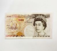 £10.00 bank note of kentfield without any serial number, possibly a forgery. Interesting
