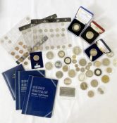 Large box of coins to include; silver proof coins, proof sets, Whitman folders (not complete) (1