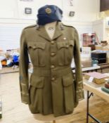 WWI uniform jacket to an officer in the Royal Sussex Regiment produced by Dewsbury & Son, Newgate