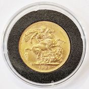 George V gold sovereign 1911
