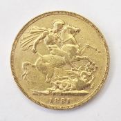 Victorian sovereign, Melbourne mint 1881