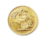 Victorian 1887 sovereign jubilee head, London mint