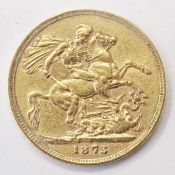 Victorian sovereign 1873, scarcer date, Marsh 86