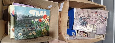 Large quantity of Giles cartoons, mainly limp covers ( 2 boxes)