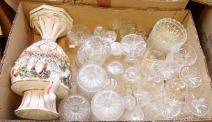 Portmeirion 'Botanic Gardens' teapot, a large Capodimonte vase, a Dresden pierced and floral gilt