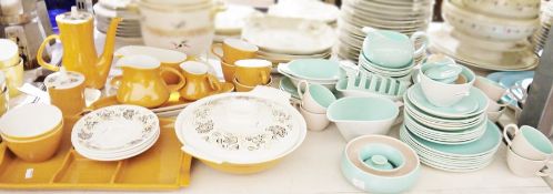 Poole pottery 'Twintone' orange and white part tea/dinner service and a Poole pottery twin-tone