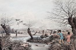 After R Havell  Sporting prints  Wild duck shooting, snipe shooting, pheasant shooting, partridge