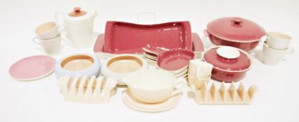 Quantity of Poole pottery to include a part dinner service of dinner plates, serving platters,