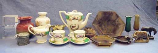 Stavangerflint Norway handled serving dish, a quantity of Doulton plates, jigsaw puzzles, books