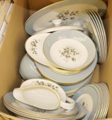 Royal Doulton 'Rose Elegans' part dinner service to include plates, side plates, serving platter,