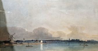 After Thomas Girtin (1775-1802) Print The White House, Chelsea, 1800, framed and glazed (slipped