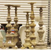 Five wooden candlesticks (5)