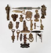 Eastern white metal dagger with decorated scabbard inset green stone and a quantity of brass door