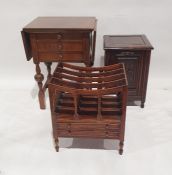 Edwardian mahogany coal purdonium together with a mahogany four-division Canterbury and a drop-