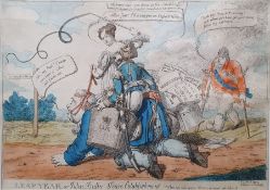 Three 19th century handcoloured humorous prints 